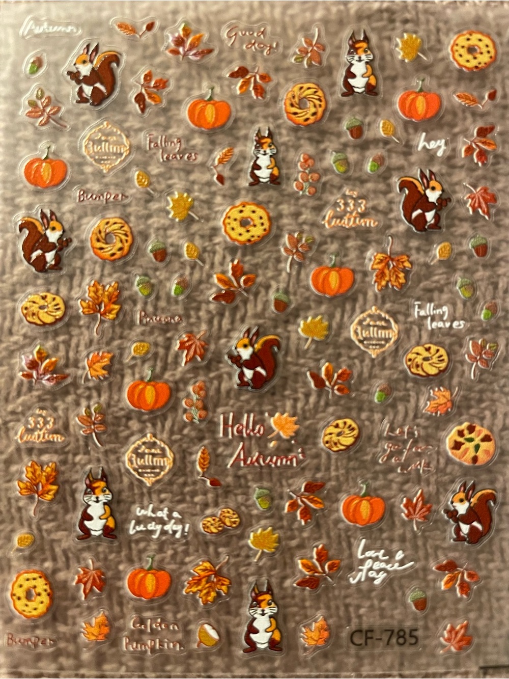 Autumn Squirrel & Pumpkin Wall Decals - Orange, Brown & Green